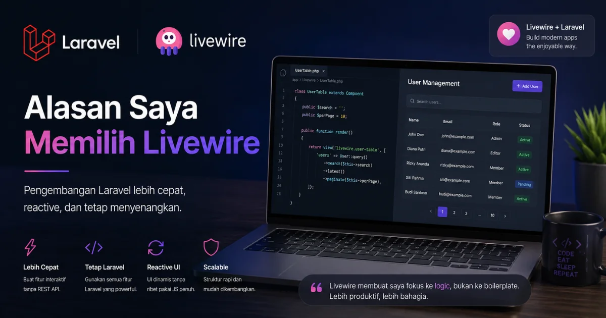 Alasan Saya Memilih Livewire untuk Membangun Aplikasi Laravel Modern